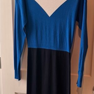 Banana Republic Blue and Black Long Sleeve Dress- never worn